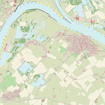 Kaart van Millingen aan de Rijn