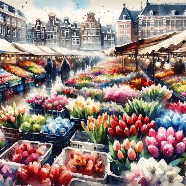 Flower market Amsterdam by Leonie Wagenaar