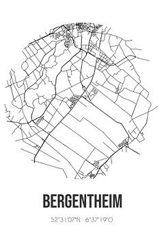 Bergentheim (Overijssel) | Karte | Schwarz und Weiß von Rezona