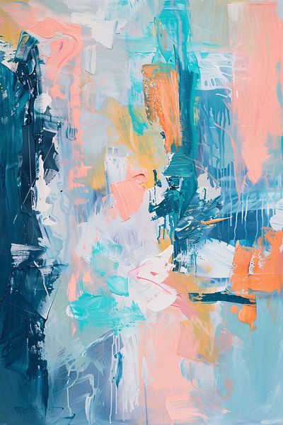 Colourful abstract painting for modern interiors by Art & Soul Creations