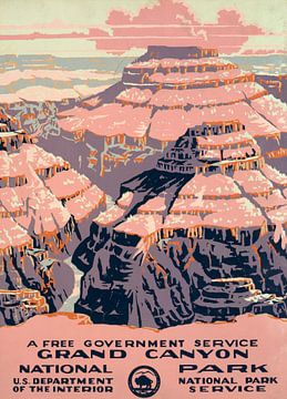 Grand Canyon National Park, een gratis overheidsdienst van Vintage Afbeeldingen