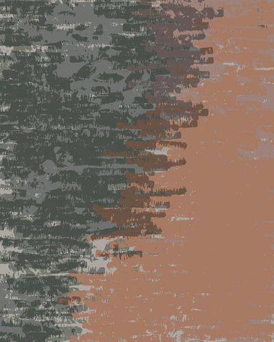 Penseelstreken in neutrale kleuren. Abstracte kunst in taupe en terra