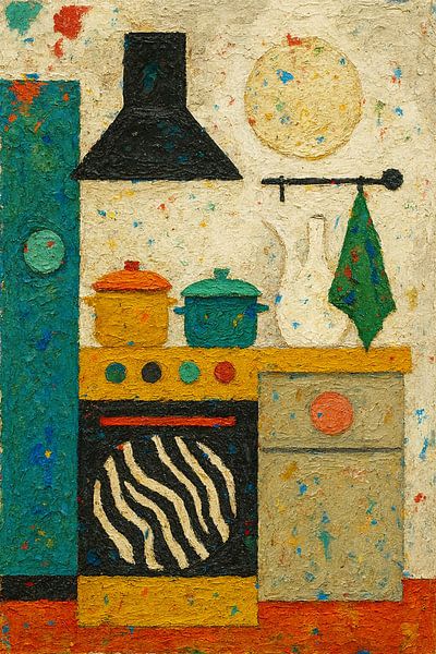 Colourful Kitchen Art - Playful shapes and texture by Kleurenrijk