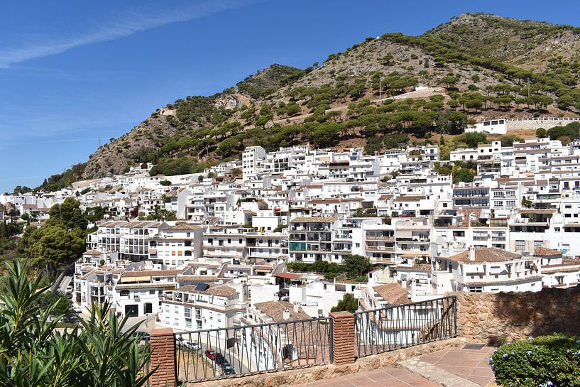 The village of Mijas in summer by Claude Laprise