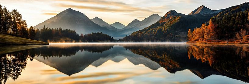 Bergblick über See von fernlichtsicht