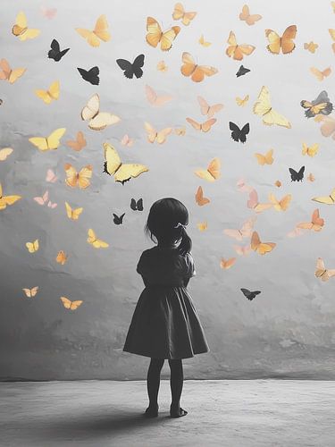 Meisje met vlinders