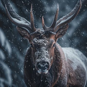 Hirsche im Schnee von DNH Artful Living