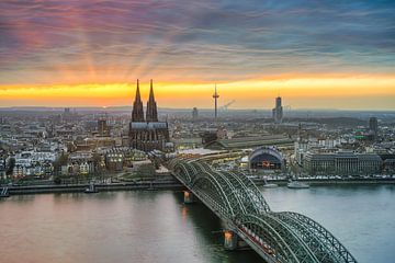 Coucher de soleil à Cologne