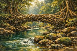 Le pont de racines vivantes de Bayang, dans l'ouest de Sumatra sur Vínculae