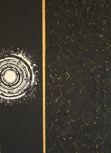 Abstract composition in black and gold
