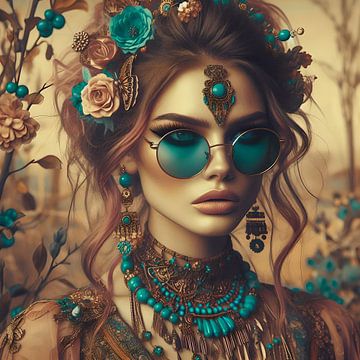 Tribale Hippie portret van Dennisart Fotografie