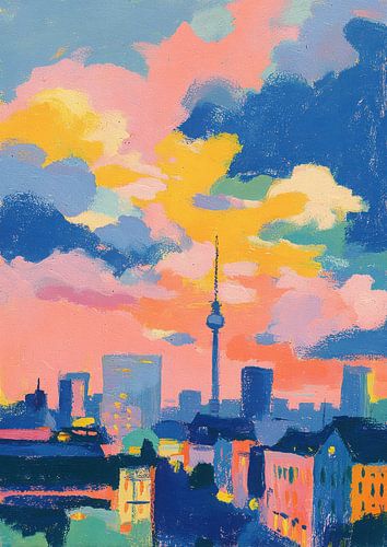 Berlijnse skyline Matisse-stijl