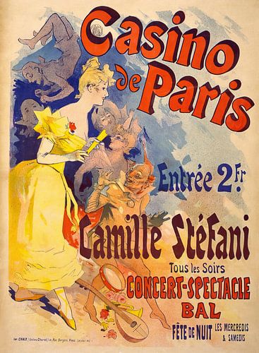 Jules Chéret - Casino van Parijs. Camille Stéfani. Concert-spectakel bal (1836-1932)