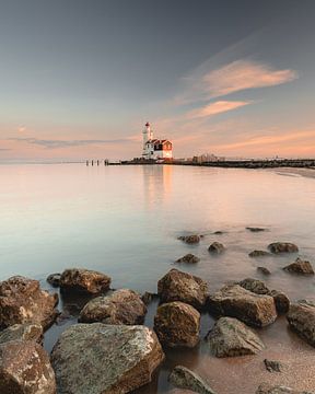 Sonnenuntergang Leuchtturm von Sonny Vermeer