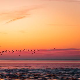 Sunset over the Wadden | Netherlands by Marjan Schmit Visser