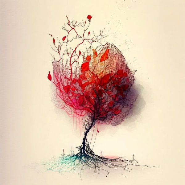 Red Forest WONDER TREE by Preet Lambon