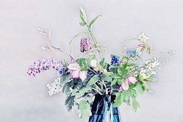 bouquet dans les tons pastel