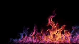 Neon fire panorama