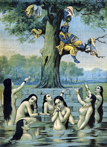 Ravi Verma, Krishna Leela - Ravi Varma Press, Karla Lonavala, ca 1910 by Atelier Liesjes