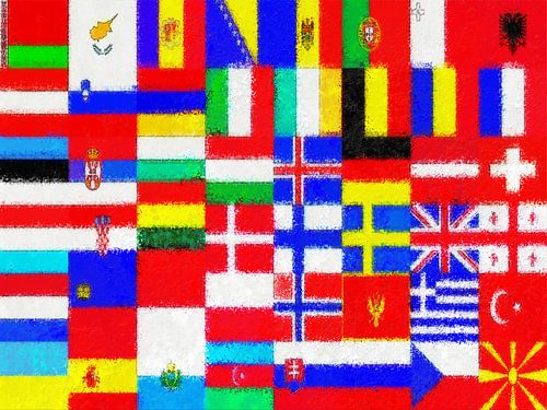 Europese vlaggen impressionistisch