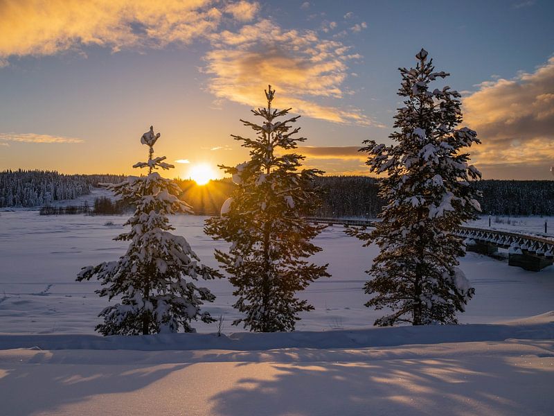 Sunset in Swedish Lapland by Daniel Schütte