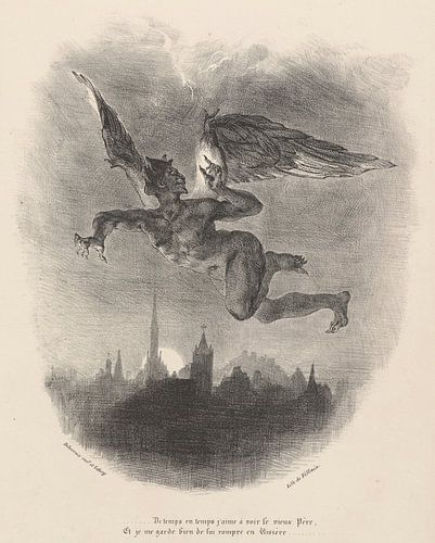 Eugène Delacroix, Mephisto in the air, 1828