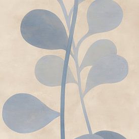 Minimalistische Pflanzenformen in sanften Blautönen von But First Framing