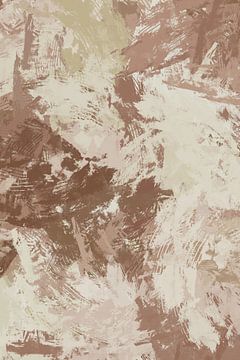 Beige, terra, roze en bruin. Reflecties in water. Abstracte kunst in neutrale tinten. van Dina Dankers