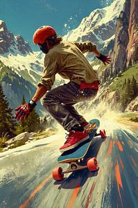 Extreme Abfahrt auf dem Longboard