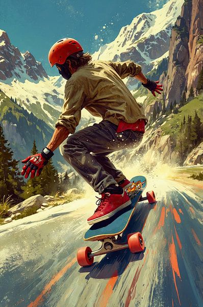 Extreme descent on longboard