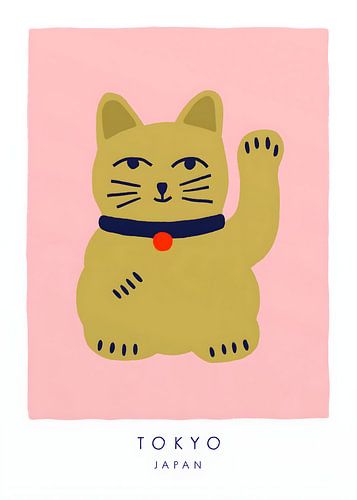 Lucky Maneki Neko Cat Tokyo Japan Poster