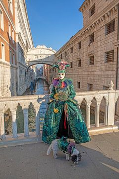 Carnavalskleding en de Brug der Zuchten in Venetië van t.ART