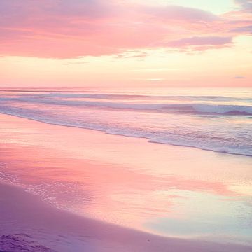 Zachte zonsondergang aan zee van Poster Art Shop