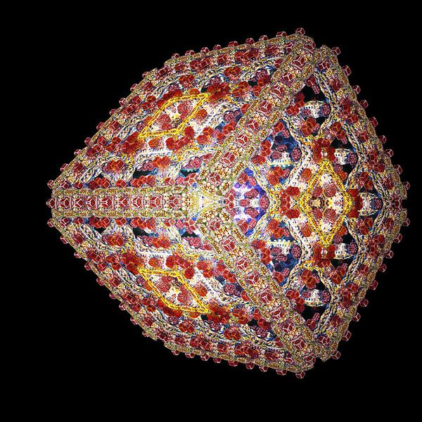 Abstract luminous cube by Frank Heinz