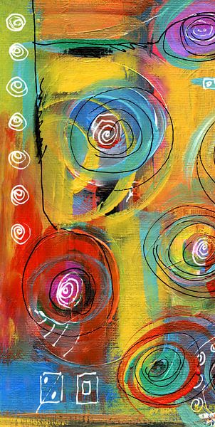 Modern room 777 Colourful circles and lines by Claudia Gründler