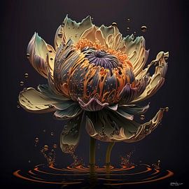 Blumen mit Wasser von Gelissen Artworks