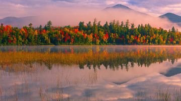 Autumn in Connery Pond, Adirondacks State Park, USA