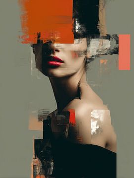 Contemporary abstract portret van Carla Van Iersel
