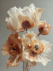 Papierbeige Mohnblumen