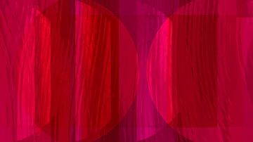 Modern Scandinavisch Bauhaus Abstractie Organisch Kersen van Mad Dog Art