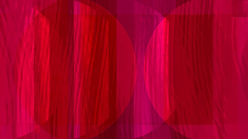 Modern Scandinavian Bauhaus Abstraction Organic Cherry by Mad Dog Art