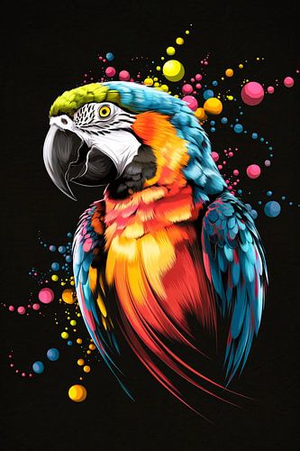 Illustration colorée d'un perroquet
