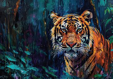 Peinture de l'art du tigre sur Caprices d'Art