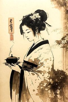 Geisha-Teezeremonie von Peet de Rouw