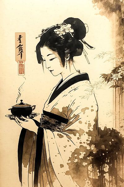 Cérémonie du thé des geishas par Peet de Rouw