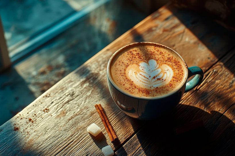 Kaffee mit Herz - Gemütliche Atmosphäre von Poster Art Shop
