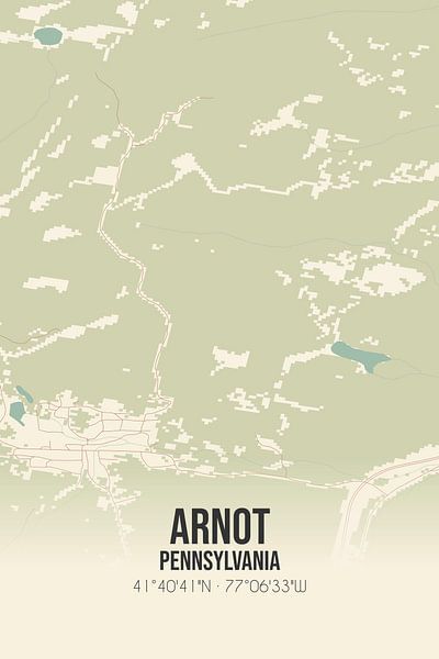 Vintage map of Arnot (Pennsylvania), USA. by Prints of Place