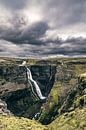 Haifoss waterval in de Fossa rivier in IJsland van Sjoerd van der Wal Fotografie thumbnail