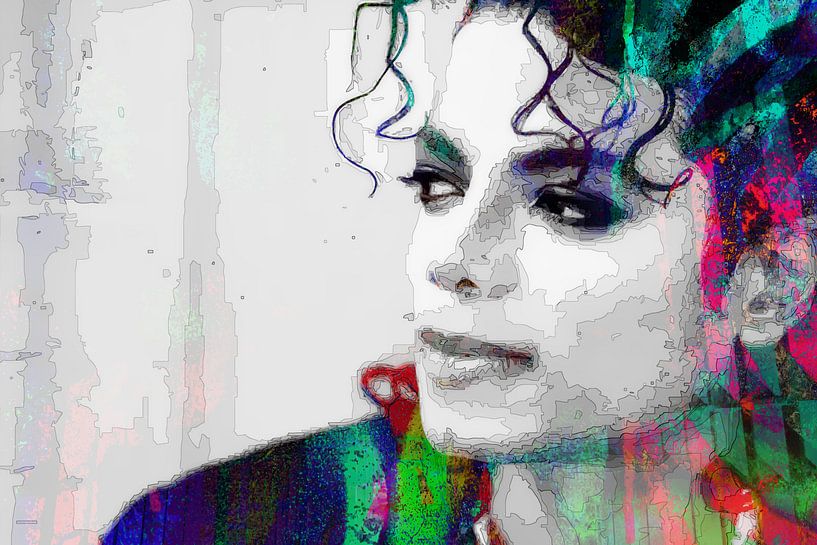 Michael Jackson Abstraktes Porträt von Art By Dominic