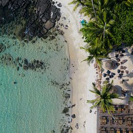 Tropisch beeld van zon, zee, strand en palmbomen van Marit Hilarius